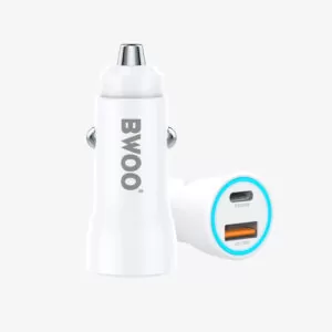 38W USB-C CAR CHARGER AUTO punjač s 2 priključka, bijeli Max BWOO