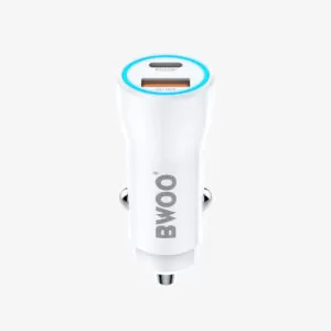 38W USB-C CAR CHARGER AUTO punjač s 2 priključka, bijeli Max BWOO