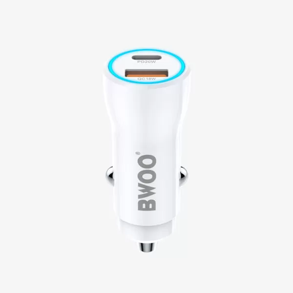 38W USB-C CAR CHARGER AUTO punjač s 2 priključka, bijeli Max BWOO
