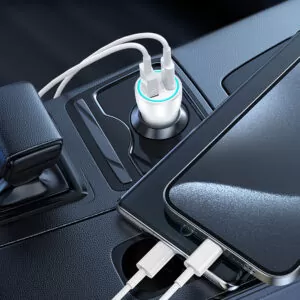 38W USB-C CAR CHARGER AUTO punjač s 2 priključka, bijeli Max BWOO
