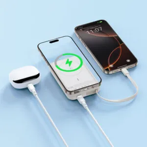 BWOO 10000 mAh magnetska prijenosna baterija s ugrađenim kabelom za punjenje