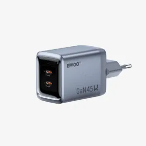 BWOO GaNex 45W GaN zidni punjač s dva USB-C priključka-Otporan na vatru,plamen